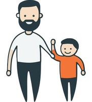 Father and Son Smiling Together with Joyful Connection vector