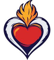 Heart Flame Symbol with Colorful Dynamic Design vector