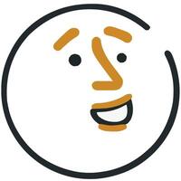 Simple Cartoon Face Icon with Happy Expression vector