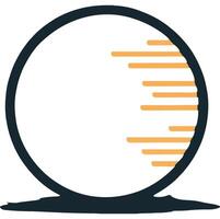Circle with Orange Lines Modern Abstract Design vector