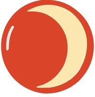 Red Circle with Moon Shape in Yellow vector