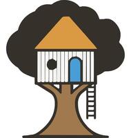 Tree House Play Space in Nature vector