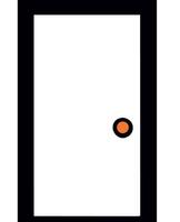 Minimal Door Design with Handle and Frame vector