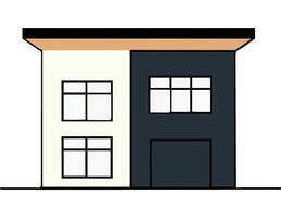 Modern Home Building Design with Clean Architecture vector