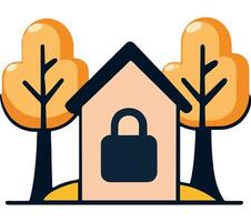 Home Security with Trees and Autumn Colors vector