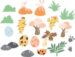 Cute dinosaur age elements vector