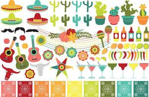 cinco de mayo patterns and elements vector