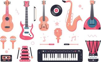 conjunto de instrumentos musicales vector
