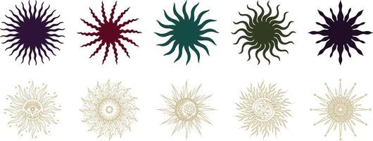 SUN ELEMENTS VARIOUS vector