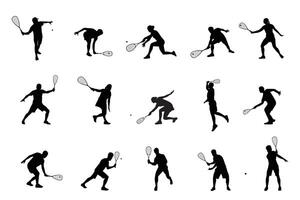 squash player silhouette vector