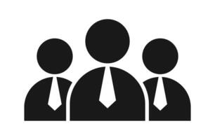 Flat business group person icon for teamwork and cooperation concept vector