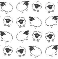 Repeat pattern of sheep for farm and agricultural design projects vector