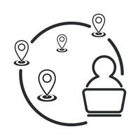 Icon design for remote work and flexible workspace concepts vector