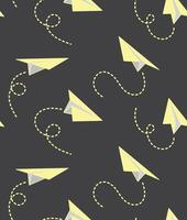 Creative yellow and black plane paper pattern for design projects vector