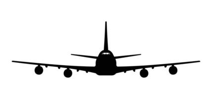 Plane front silhouette view design vector