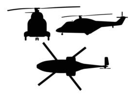 Helicopter silhouette set multiple models vector