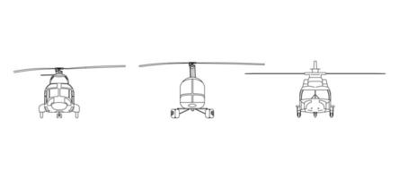 Helicopter outline front view design vector