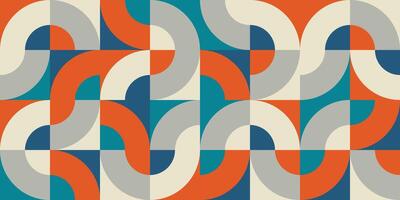 abstract bauhaus pattern background, bauhaus background with vintage color vector