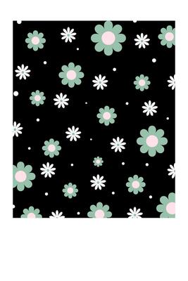 Flat nature floral background illustration with white border