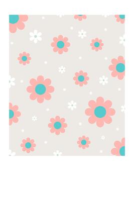 Flat border floral background illustration with white border.