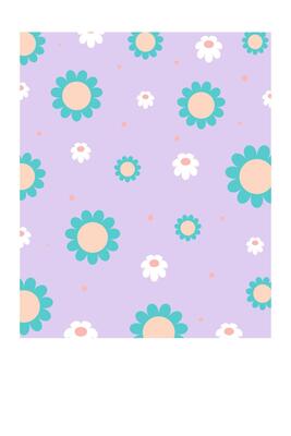 Flat floral art background illustration with white border.