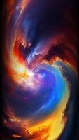 Rotation, Unique Background with Universe Twisting, Space, Galaxy, Luxury Design, Vertical video
