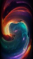Space, Unique Background with Universe Twisting, Galaxy, Luxury Design, Vertical, Stars, Rotation video