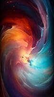 galáxia, fundo com universo torcendo, espaço, único projeto, vertical, reflexão video