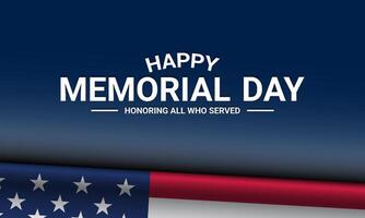 Memorial Day Template Design on Blue Background vector