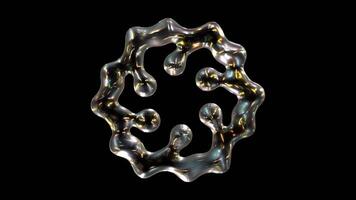 Glowing Shape With Wavy Flowing Animation video