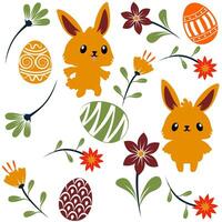 Cute easter pattern rabbit vector