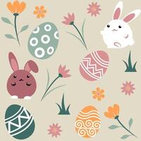 Happy easter seamless pattern with decorative vector