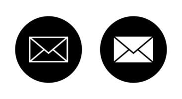 Envelope, message icon on black circle. Newsletter, email, mail sign symbol vector
