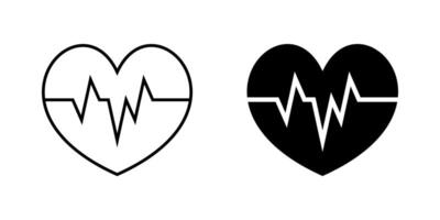 heart rate monitor icon set. modern design isolated on white background vector