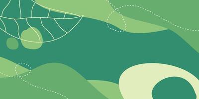 green earth day background abstract shapes, waves and leaf patterns with empty space for text. perfect for summer design vector