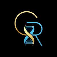 circle swoosh initial CR font DNA helix infinity tech health care atom cell vector
