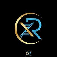 circle swoosh initial XR font DNA helix infinity tech health care atom cell vector