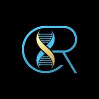 initial CR CXR font DNA helix infinity clone genetic tech heal evolution life vector