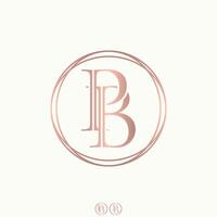 initial PB or BP serif font cut line elegant art monogram typography branding vector