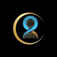 initial CR R font DNA helix infinity clone genetic tech health evolution life vector