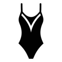 a black swimsuit with a white stripe vector