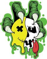 Illustration of a melting monster with claws vector
