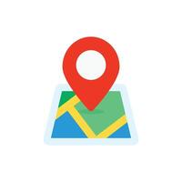 Icon of map pin as location concept stock illustration. Stroke Editable vector