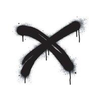 Graffiti Spray Paint x Sprayed separately on a white background. Graffiti font x with black spray paint on a white background. vector