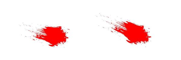 Two red paint splatters on White shape flat vector