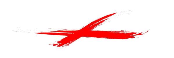 A red cross painted on a white shape flat vector