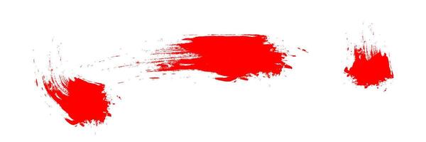 A red paint brush stroke on a white shape flat vector