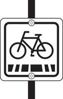 A black and white sign with a bicycle on it vector