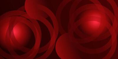 Minimal geometric dark red background. Red elements with circle gradient pattern. Dynamic shape composition. Eps10 vector