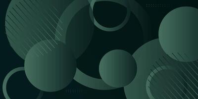 Abstract 3D green circle background with simple shapes. Dynamic shape pattern design. eps10 vector